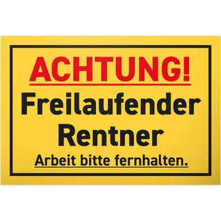DankeDir! Freilaufender Rentner - 30 x 20 cm Schild - Verabschiedung Karte Geschenkidee Pensionierung Abschied - Rente Renteneintritt Kollege Geschenk Ruhestand Männer Rentner