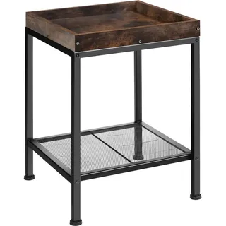 tectake Beistelltisch Rochester,41,5 x 41 x 56 cm,Industrial Holz dunkel, rustikal , Rostfarben , Beton Optik , 41x56x41.5 cm , Wohnzimmer, Wohnzimmertische, Beistelltische