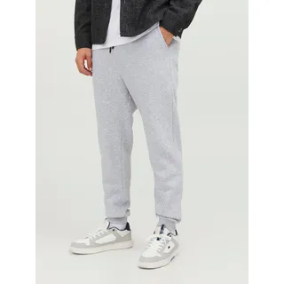 Sweathose JACK & JONES "JPSTGORDON mit Kordelzug und Komfortbund", Herren, Gr. XS, N-Gr, grau (light grau melange), angeraute Sweatware, Obermaterial: 61% Polyester, 39% Baumwolle, unifarben, normal knöchellang, Hosen Sweathose, unifarben, modisch, regular fit, Sweatware