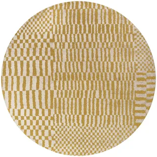 Louis De Poortere Teppich Erg Structures Berber 240/240 cm , Gelb , Textil , Uni , Rund , 240x240 cm , Oeko-Tex® Standard 100 , antistatisch, pflegeleicht, rutschfeste Unterfläche, für Fußbodenheizung geeignet, UV-beständig, waschbar , Teppiche und Böden, Teppiche