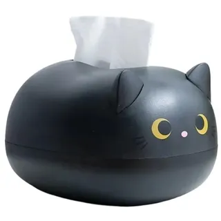 Taschentuchbox Tissue Box Wohnzimmer Serviette Lagerung Küche Papier Container Desktop Wc Halter for Bad(Black)