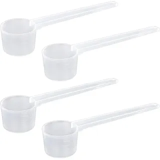 KGDUYC 4 Stück Messlöffel, Dosierlöffel Transparent mit Skala 2g, 3g, 4g, 5g Waagen, Messlöffel Gramm, Scoop 5g, Dosier-Löffel 5g für Backen Kochen Kaffee Waschpulver Creatin Proteinpulver
