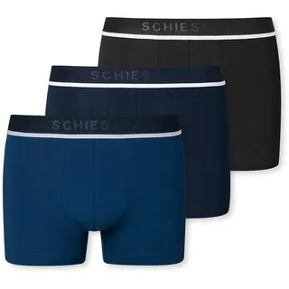 SCHIESSER 95/5 Shorts Organic Cotton Webgummibund blau/schwarz XL 3er Pack