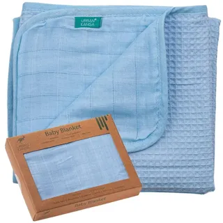 Urban Kanga Babydecke Waffelpique Musselin Kuscheldecke 100x70 cm | 2-lagig aus Waffelpique und Musselin, 100 % Baumwolle