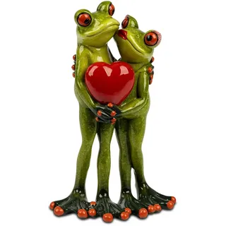 Formano Froschpaar mit Herz aus Froschhausen lustige Frösche 16cm Skulptur Figur