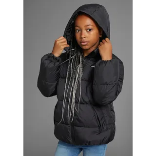 KangaROOS Winterjacke »Outdoor Steppjacke für Mädchen« mit Kapuze Steppjacke mit reflektierenden Details, schwarz,