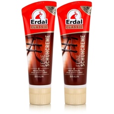 Erdal Classic Feine Schuhcreme Braun - Tubencreme, mit Mandelöl 75ml (2er Pack)