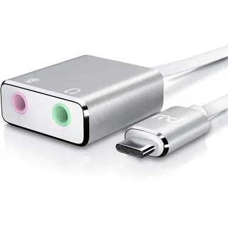 CSL - Externe Soundkarte USB C auf Klinke 3,5mm, Kopfhörer Adapter, Audio zu USB Adapter, DAC, Kompatibel Mit Samsung, Huawei UVM.