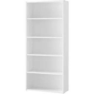 VASAGLE Bücherregal 5 Ebenen, Standregal, Aufbewahrungsregal, verstellbare Einlegeböden, für Wohnzimmer, Homeoffice, Schlafzimmer, wolkenweiß LBC165T14