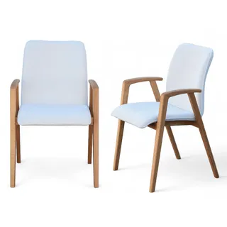 Home Affaire Armlehnstuhl »Loreen Esszimmerstuhl, Polsterstuhl, Designstuhl« (Set) 2 Stk.mit Massivgestell, hochwertig gearbeitet, Armlehnen, stilvoll, bequem beige