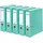 Original Falken 5er Pack PP-Color Kunststoff-Ordner. Made in Germany. 8 cm breit DIN A4 Pastell-Farbe türkis Vegan Ringordner Aktenordner Briefordner Büroordner Plastikordner Schlitzordner