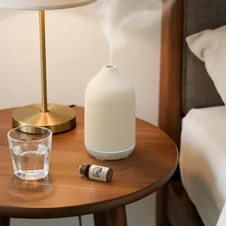 SALKING Aroma Diffuser Keramik Diffusor für Ätherische Öle - Duftöl Duftdiffusor Ultraschall BPA-Frei mit Einstellbarem Nebelmodus, Automatisch Power-Off Leise für Zuhause Büro Yoga 200ML Weiß