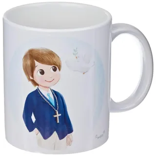 Mopec G670.3.2 Keramiktasse Katze Kind Kommunion in Geschenkbox, Porzellan