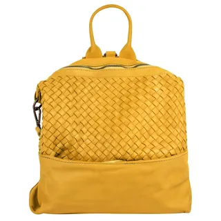 Samantha look Cityrucksack, echt Leder, Made in Italy, gelb,