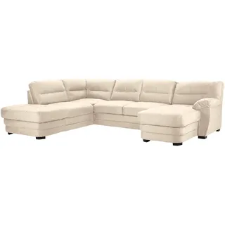 Mivano Wohnlandschaft Royale, Zeitloses U-Form-Sofa mit hohen Rückenlehnen, 316 x 90 x 230, Mikrofaser, beige