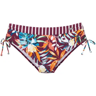 Badehose VENICE BEACH "Cadu", Damen, Gr. 44, N-Gr, bunt (bordeaux bedruckt), Obermaterial: 84% Polyamid, 16% Elasthan. Futter: 92% Polyester, 8% Elasthan, Badehosen Badehose, im floralen Design