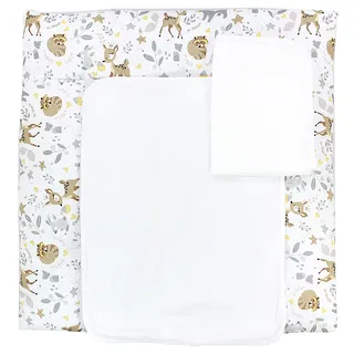 TupTam Wickelauflage mit 2 wasserfesten Frotteebezügen – weich gepolstert & hautfreundlich MAR02579, Farbe: Wilde Tiere, Größe: 75 x 85 cm