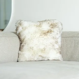 Nordic Sheep Langhaar Lammfell Kissenbezug 40x40 cm | Weiches Fell für Stühle, Sofa & Bett | Gemütliches Sitzkissen & Lammfell Sitzauflage in Natur- und Trendfarben | Farbe: Wolfsspitze
