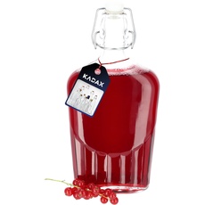 KADAX Obstlikörflasche mit Bügelverschluss, Bügelflasche, Vintage Glasflasche, robuste Flasche aus Sodaglas, Bügelverschlussflasche (500ml, 1 Stück)