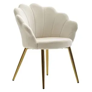 Wohnling Esszimmerstuhl Tulpe Samt Weiß 1 St.