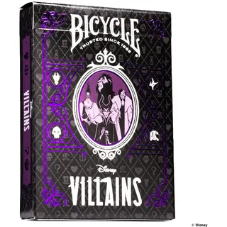 Bicycle Disney - Villains [Farben variieren Lila und Grün], Spielkarten | Für Poker, Skat, Sammler und Disney-Fans