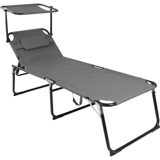 Mojawo XXL Gartenliege Anthrazit mit Dach