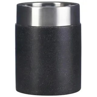 Sadena Zahnputzbecher , Schwarz , Metall, Kunststoff , 7.5x10.4x7.5 cm , Badaccessoires, Zahnputzbecher