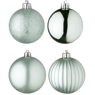Wellhome Weihnachtskugel-set In Pet-röhre Mit Verschiedenen Designs Und Oberflächen 100 Stücke - White / Green - One Size