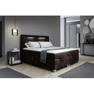 Boxspringbett Elektrisch Bett DAVIDE 180x200cm in Stoff Fresh Dunkelbraun - Braun