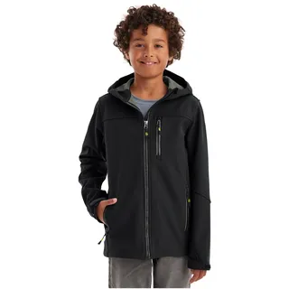 KILLTEC Jungen Softshelljacke/Outdoorjacke mit Kapuze Jungen Softshelljacke, schwarz, 152, 43198-000