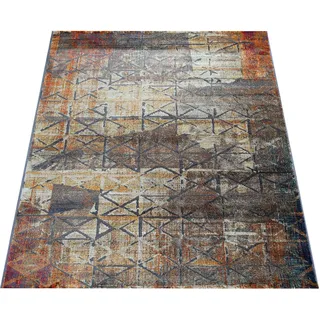 Paco Home Kurzflor Teppich Wohnzimmer Abstraktes Muster Used-Look Mustermix Modern Bunt, Grösse:60x100 cm