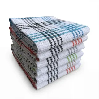 BOSKIMO Premium Geschirrtücher Baumwolle – 6er Set Küchenhandtücher aus Mikrofaser und Frottee, Hochsaugfähige Baumwolltücher, Reinigungstücher (Malaga)