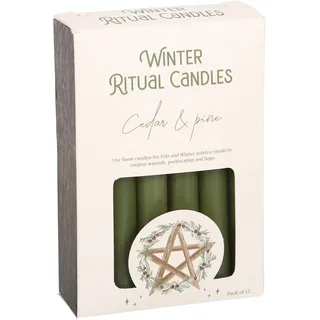 Yuletide Dekor: Zeder & Kiefer Wintersonnenwende Zauberkerzen – heidnische Feiertagsrituale, Yule Candles UK – Duftende Winter-Ritual-Kerzen-Packung