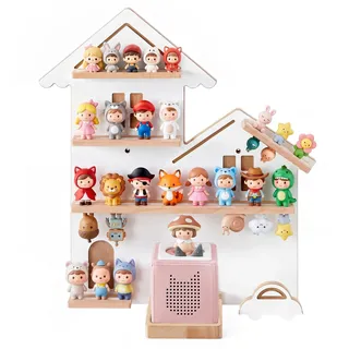 Songmics Regal für Toniebox, Wandregal für 35 Figuren, Kinderregal | Einfache Montage, Kinderzimmer, Wohnzimmer, ISLAND Kollektion GKR801W10