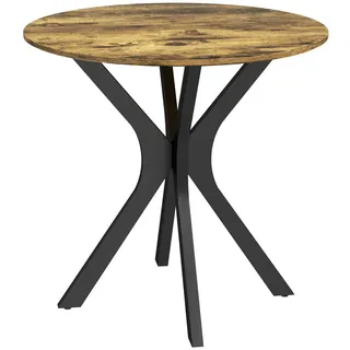 Homcom Esstisch, Runder Küchentisch, Moderner Esszimmertisch mit Spider-Stahlgestell , Braun , Holzwerkstoff , 78x75x78 cm , Esszimmer, Esstische