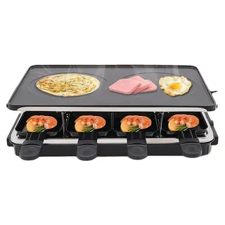 Elektrischer Grill, 1300W, Groß & 8 kleine Tabletts, einstellbare Temperatur bis 230°C, Antihaftbeschichtung, langlebige Materialien