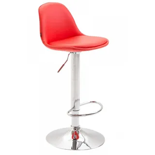 CLP Barhocker Lederlook rot , Textil , 39x82x43 cm , Esszimmer, Barmöbel, Barhocker