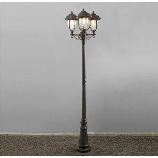 Konstsmide LED Mastleuchte Wegeleuchte Laterne im Landhausstil, Gartenbeleuchtung, schwarz