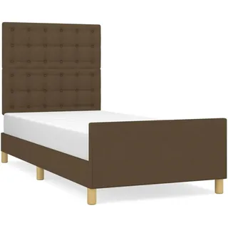 vidaXL Bettgestell mit Kopfteil Dunkelbraun 80x200 cm Stoff - Braun