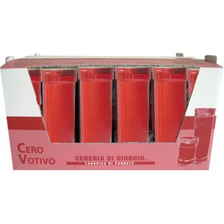 Cereria Di Giorgio - Packung mit 30 laischen Votivkerzen - Modell P50 - Farbe Rot - Brenndauer 72 Stunden