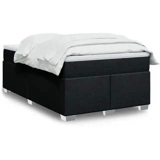 Langlebige Boxspringbett mit Matratze Schwarz 120x200 cm Stoff Gästebett mit Lattenrost Möbel3790607 - Schwarz