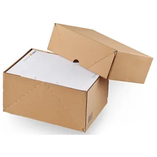 Aufrichtekarton Set Boden und Deckel für A4 - 311 x 227 x 52 mm, braun