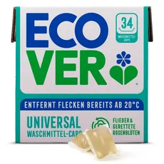 Ecover Waschmittel Caps Universal, Flieder & Rose, 34 Waschladungen