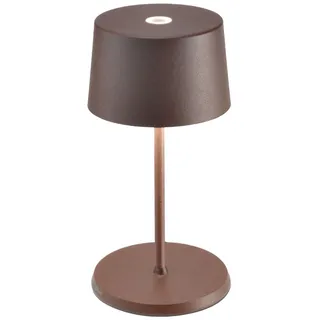 Zafferano, Olivia Mini Lampe, Tragbare und Wiederaufladbare Tischlampe mit Touch Control, Geeignet für Wohnzimmer und Außenbereich, Dimmer, 2700-3000 K, Höhe 22 cm, Farbe Corten