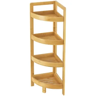 [en.casa] Badezimmerregal Lestijärvi , Holz , Bambus , 23x80x23 cm , Badezimmer, Badezimmerregale, Badregale