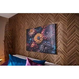 Leinwandbild BÖNNINGHOFF, gelb (farbe rahmen: kein rahmen, farbe bild(er): gelb, rot, blau, türkis), B:90cm H:60cm T:1,8cm, Canvas, MDF, Bilder, Leinwandbild, BxH: 90x60 cm