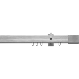 Gardinenstange INDEKO "Inline" Gr. 2, silber (edelstahlfarben, silberfarben), L:160cm, Aluminium, Gardinenstangen, Gardinenstange, Innenlauf Komplett-Set inkl. Gleitern und Montagematerial