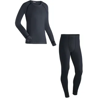 Maier Sports Adrian, Herren Wäsche-Set, Thermounterwäsche für kalte Wintertage beim Skifahren oder eisigen Wandertouren, Skiunterwäsche mit dryprotec Technologie, Atmungsaktiv, Grau, L