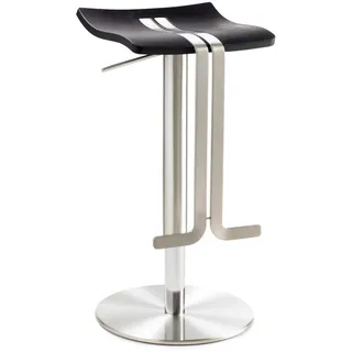 Novel Barhocker , Schwarz, Chromfarben , Metall, Kunststoff , Säule, Bodenplatte , 36x54-82x34 cm , Lederauswahl, Typenauswahl, Sitzfläche 360° drehbar , Esszimmer, Stühle, Hocker