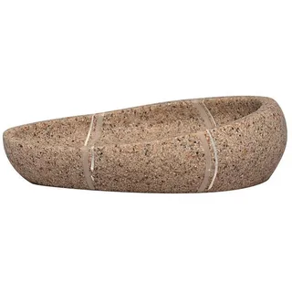 Sadena Seifenschale , Beige , Kunststoff , Steine , 12x3.4x8.8 cm , Badaccessoires, Seifenschalen